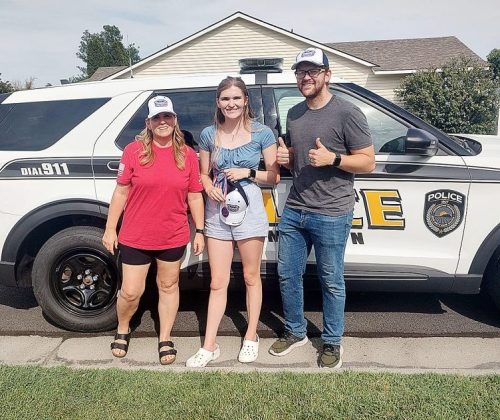 Carter-Couch family members win the National Night Out treasure hunt in Hermiston.